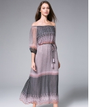 Off-the-shoulder Silk Chiffon Dress